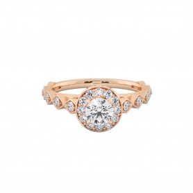 Antique style Halo Diamond Engagement Ring 