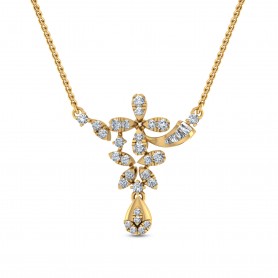 Diamond Double Hook Pendant Necklace