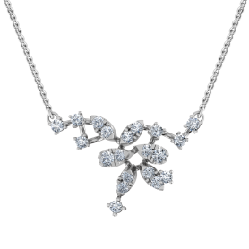 Diamond Double Hook Pendant Necklace