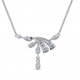 Victoria Diamond Double Hook Pendant Necklace