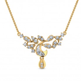 Diamond Double Hook Pendant Necklace