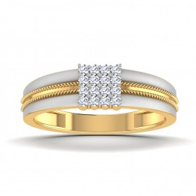 Two tone Diamond Band - Man