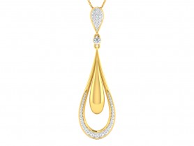 Diamond Tear Drop Pendant Set