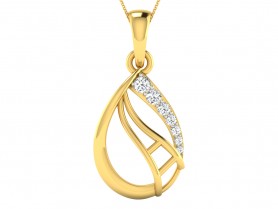 Diamond Leaf Pendant & Stud
