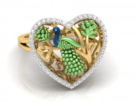  Diamond & Enamel Ring - Nature's Collection