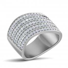 Multi - layered Diamond Cocktail Band  