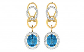 Diamond & Topaz Drop Earring