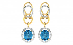 Diamond & Topaz Drop Earring