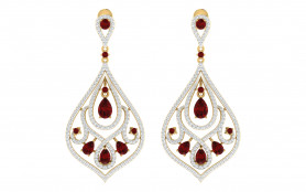 Ruby & Diamond Drop Earrings