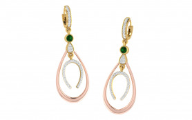 Diamond & Tourmaline Two tone Drop Earring