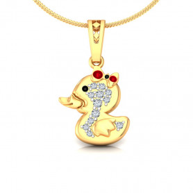 Duck Diamond Pendant for Kids