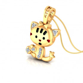 Kitty Diamond Pendant for Kids