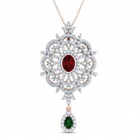 Diamond, Ruby & Emerald Jewelry Set