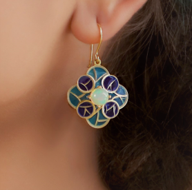 Enamel Gold Earring