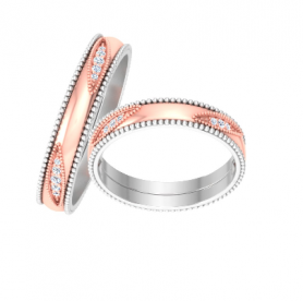 Two tone Diamond Couple Bands