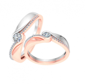 Two tone Diamond Couple Band