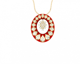 Ethnic Collection - Kundan with Enamel Pendant & Earring