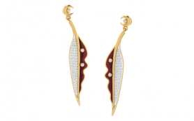 Diamond & Enamel  Long Earring