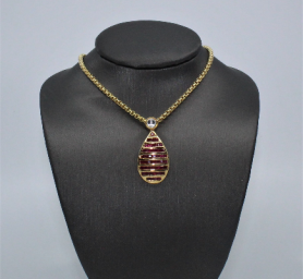 Ruby & Quartz Pendant Necklace