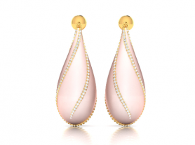 Diamond & Pink Pearl Earring