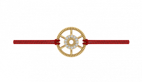 Threaded Charm Tie - Dharma Chakra Rakhi 