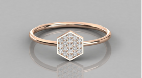 Hexagon Casual Diamond Ring - For Her