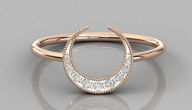  Diamond Half Moon Ring