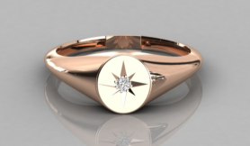 Casual Diamond Signet Ring