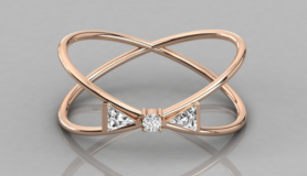 Casual Diamond Spiral Ring