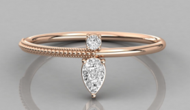  Textured gold Diamond Ring 