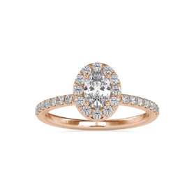 Diamond Oval Pave Engagement Ring 