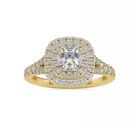 Diamond Double Halo  Wedding Band