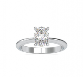 Traditional Diamond Engagement Band Oval cut