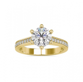 Six Prongs Traditional Diamond  Engagement Ring 