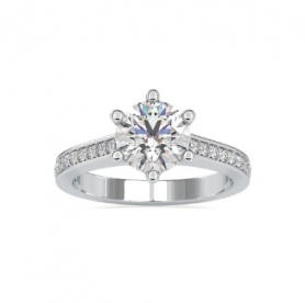 Traditional Diamond six Prongs Engagement Band 