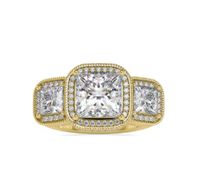 Three Stone Diamond Traditional Wedding Band