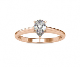Solitaire Diamond Promise Ring for Her Pear Cut