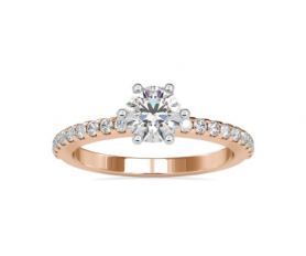 Two-Tone Diamond Engagement Ring Basket Prong