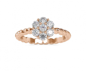 Traditional  Diamond Promise Ring Rope Shank