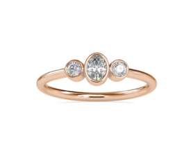 Trio Diamond Wedding  Ring for Her