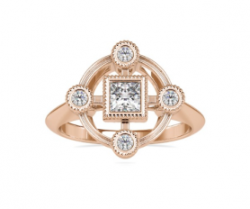 Diamond Promise Ring for Her Cathedral Set