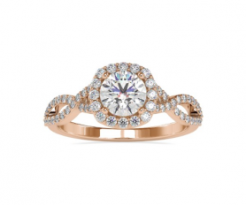 Classic Diamond Engagement Ring  Entwine Shank