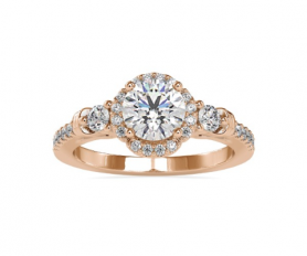 Floral Diamond Engagement Ring for Her - Vintage Collection Cathedral Setting