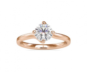 Solitaire Diamond Promise Ring for Her Twisted Prong