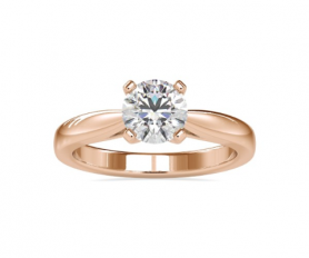 Solitaire Diamond Promise Ring  Pinched Shank 