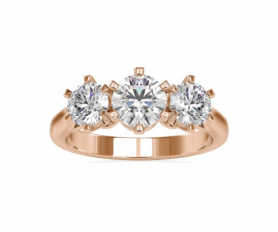 Trio Diamond Ring- Trinity Collection-Bar prong