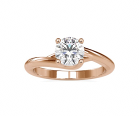 Solitaire Diamond Promise Ring Bypass setting