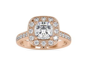 Classic Diamond Wedding Ring - Cushion cut Solitaire