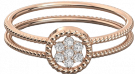 Diamond Dual Rope Stack Ring