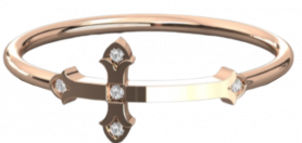 Ornate Cross Diamond Stack Ring